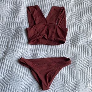 L Space swimsuit set in currant color